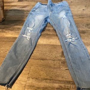Distressed Wax Booty popping jeans Sz 3